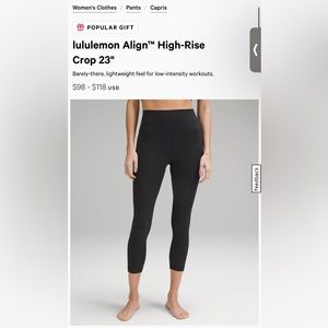 Lululemon align cropped leggings